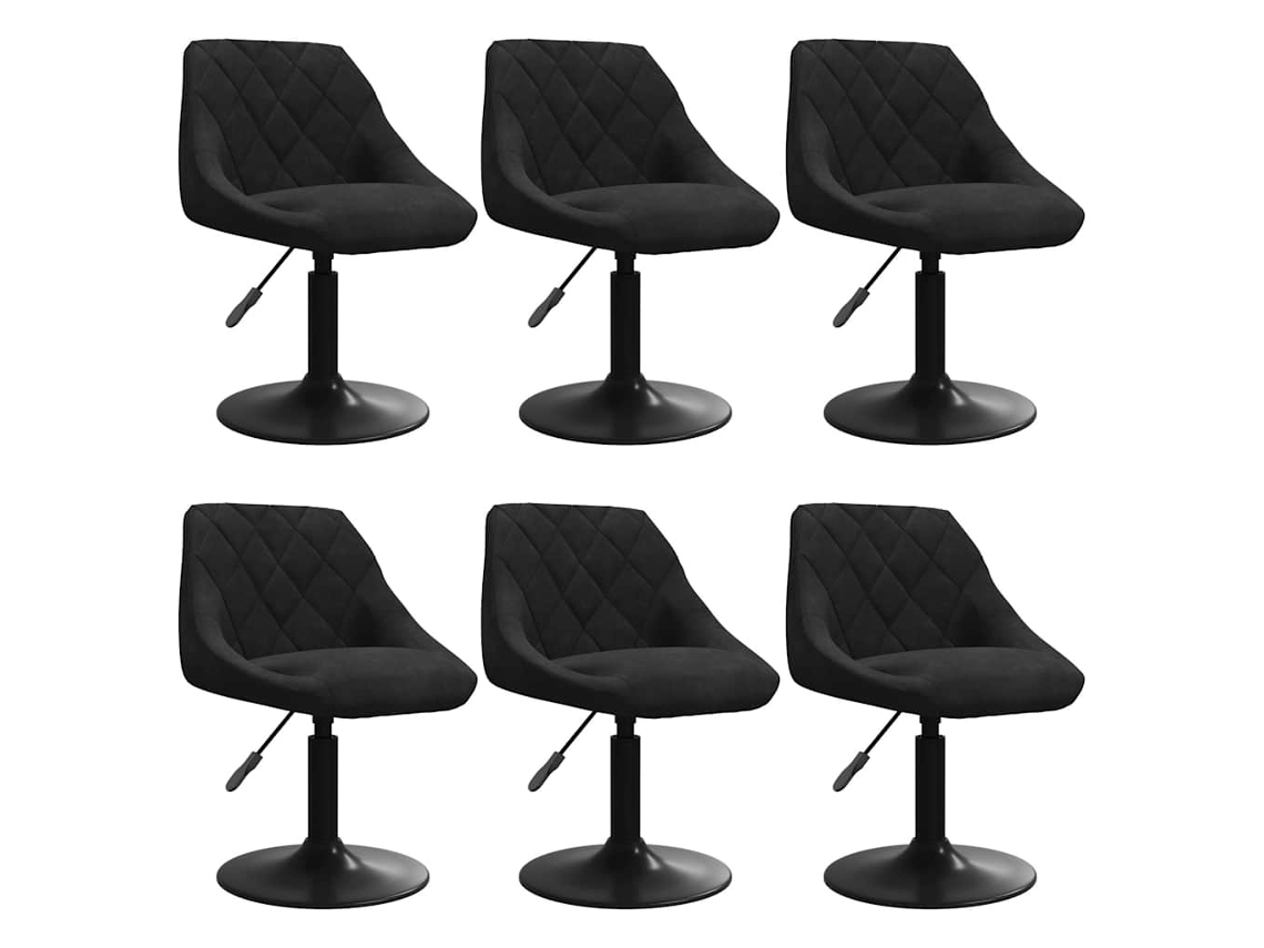Maison Exclusive - Silla De Comedor Giratoria 6 Uds Terciopelo Negro