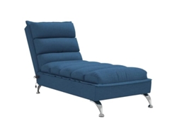 Diván De Masaje VIDAXL Azul Tela (133.5x56x74 cm)