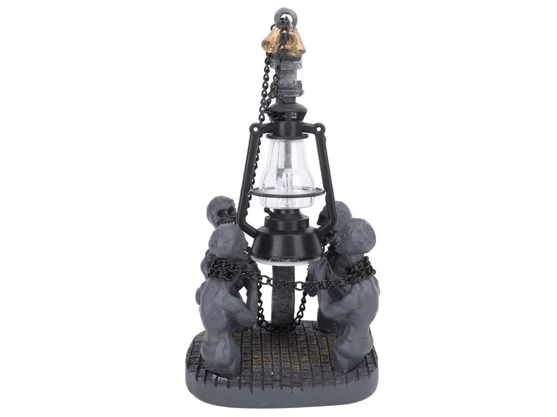 Bj-adorno De Luces Led Con Cuatro Calaveras Decoración De Resina Para Halloween Estatua De Calavera Lámpara Compacta Para Escritório