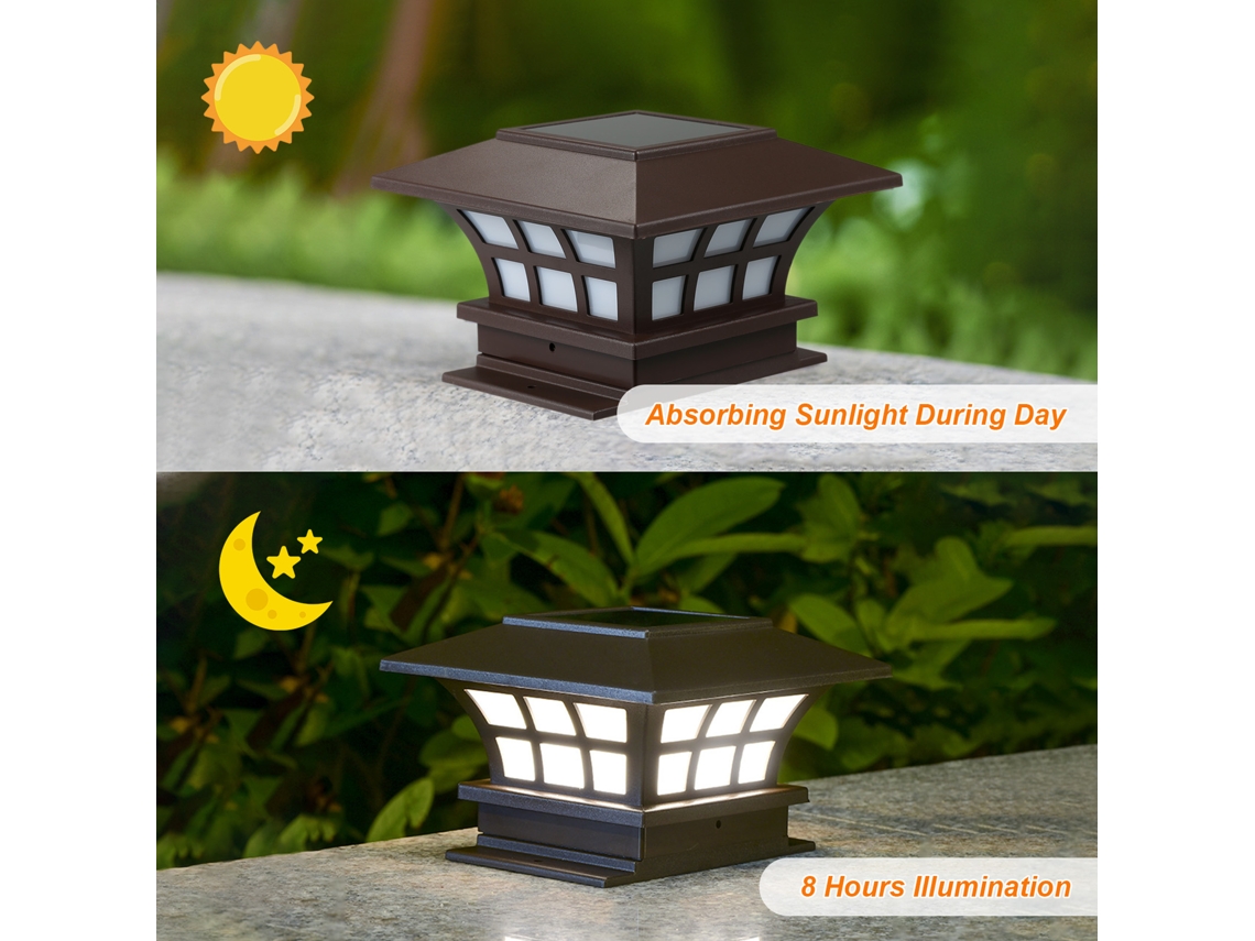 Lámpara solar LED de jardín 2026 de 1W con control de luz sensible, batería recargable de 600mAh y resistencia al agua IP55 para uso en exteriores.