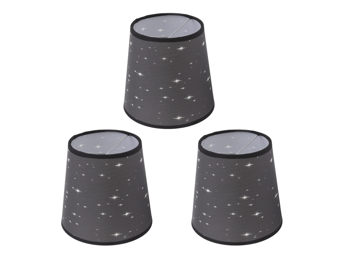 Juego de 3 pantallas de lámpara de tela con estampado moderno de estrellas CHABERLU