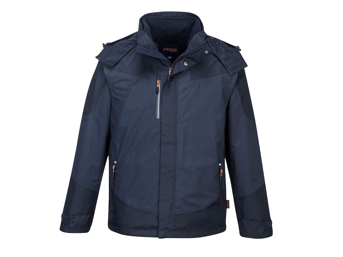 Chaqueta 3 En 1 Radial: Impermeable, Transpirable Y Corta Viento Negro / Xs