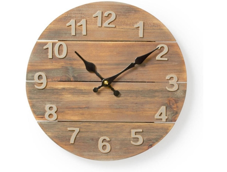 Reloj De Pared nedis madera clwa002wd30 300 mm circular 30