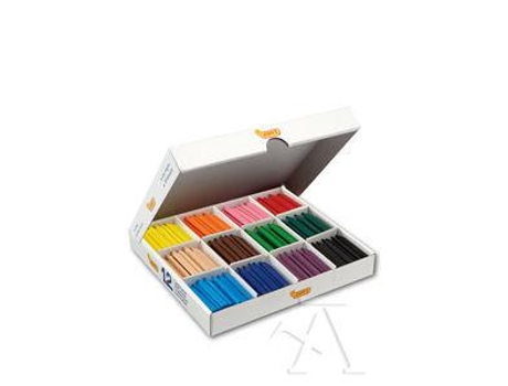 Caja 300 Ceras Jovicolor Triwax 12 Colores Economy Pack