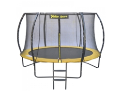 Trampolín infantil para jardín con lona de salto, certificado CE TUV GS por Yelloo (305 cm de diámetro, amarillo)