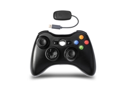 Mando inalámbrico YUNZII para Xbox 360 con receptor 2.4G y vibración blanca.
