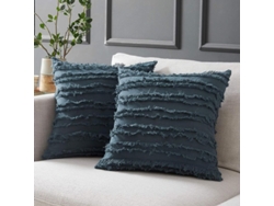 2026-fundas De Almohadas Gris Azul Para Sofá Cama, De Algodón Lino, 45x45 Cm Set De 2, Sin Relleno