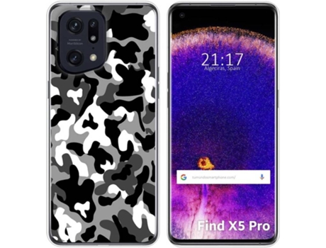 Carcasa para Oppo Find X5 Pro 5G TUMUNDOSMARTPHONE Dibujos Snow Camuflaje Multicolor
