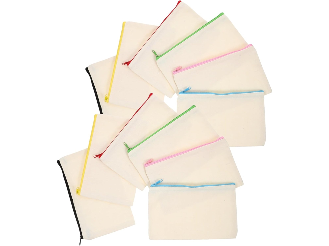Neceser De Lona De 12 Piezas, Neceser De Cosméticos Con Cremallera, Bolsa De Almacenamiento.