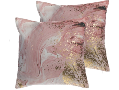 Conjunto de 2 cojines de poliéster rosa 45 x 45 cm BELIANI Lantana