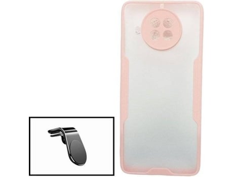 Kit Soporte Magnético + Carcasa Xiaomi Mi 10T Lite 5G PHONECARE Bumper Rosa / Transparente
