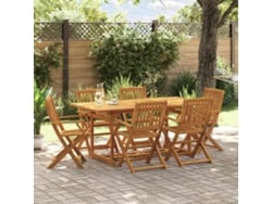 Juego de comedor de jardín de 7 piezas, 180 x 90 x 75 cm, madera maciza de acacia, DKD Home Decor
