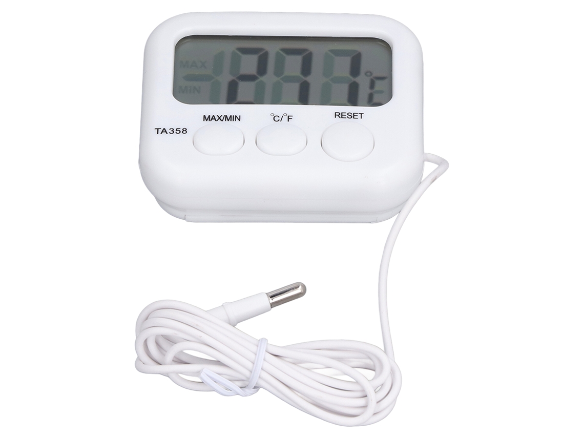Termómetro digital de agua con pantalla LCD para acuarios y peceras, herramienta de medición de temperatura.