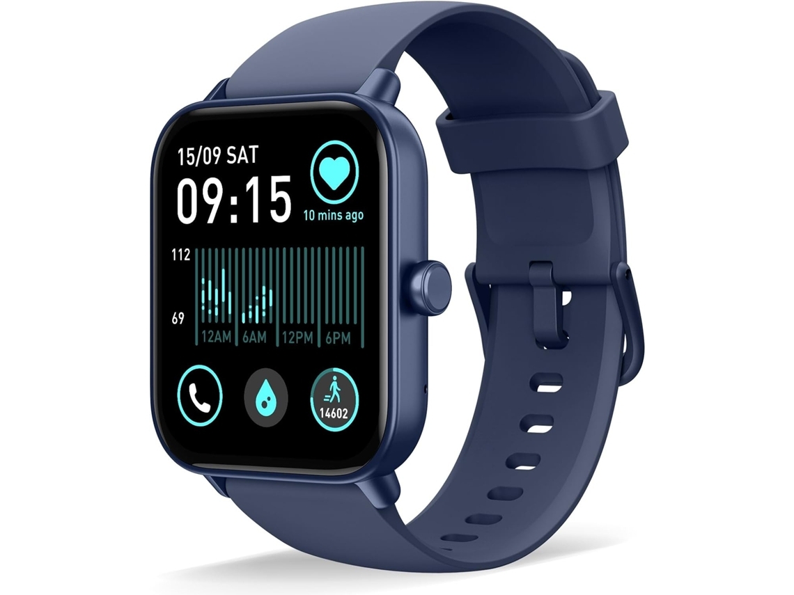Reloj Inteligente con Alexa Bluetooth Llamada Incorporada 1 8 HD Fitness Tracker Frecuencia Cardíaca Spo2 Sueño Azul YEMAESRE