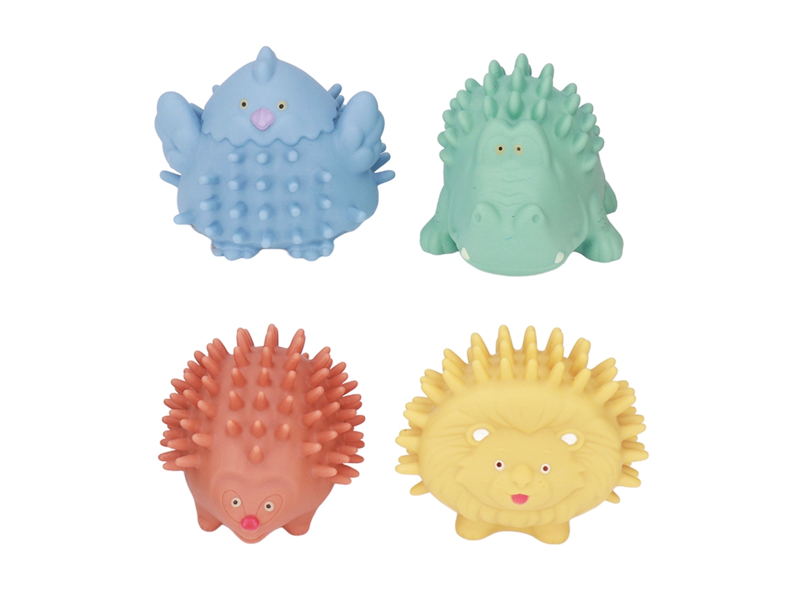 Juego De 4 Pelotas Sensoriales Texturizadas Con Sonidos, Con Forma De Animales, Para Bebés De 6 Meses En Adelante.