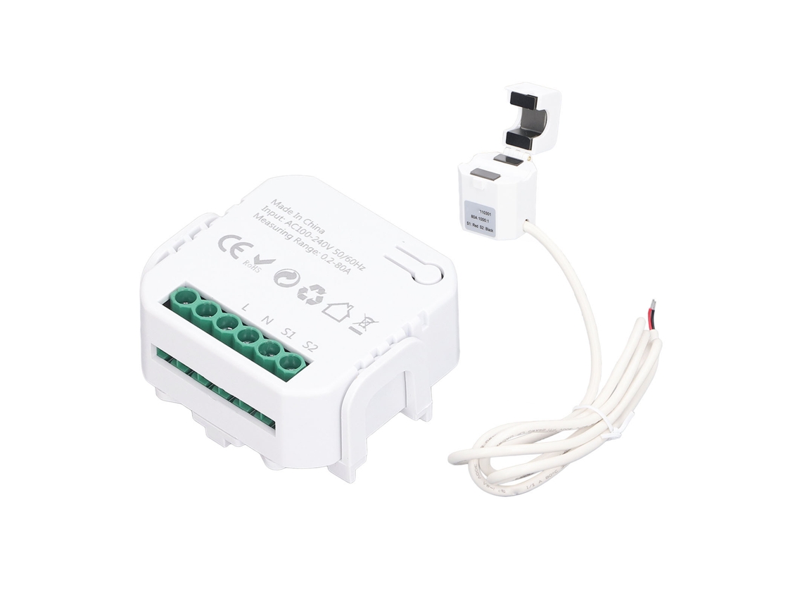 Monitor De Energía Inteligente Con Wifi Medidor De Consumo Monofásico 100-240 V Ca Tuya Blanco Pj-1203-w