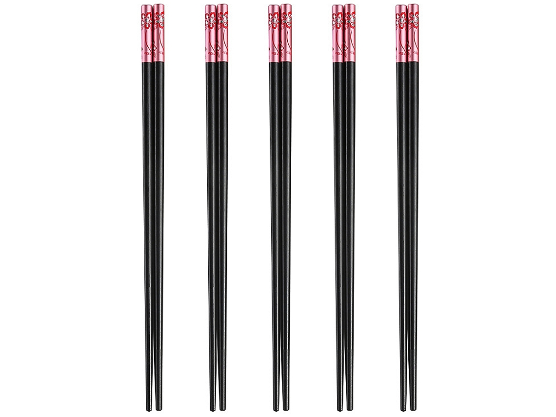 Palillos Reutilizables - Juego de 5 Pares de Fibra de Vidrio JEIIBRZUI