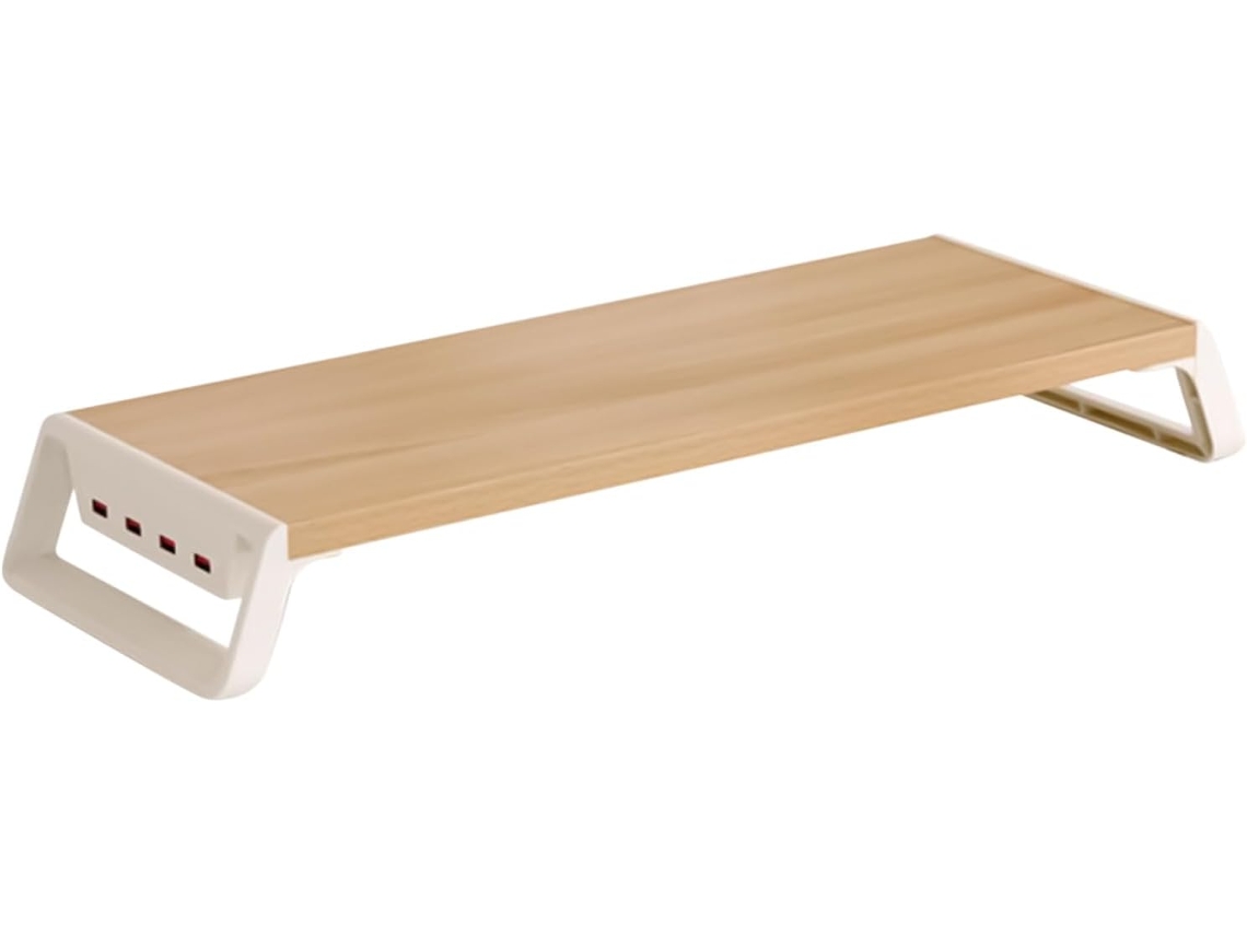 Soporte Para Monitor De Escritorio – Organizador De Estantes De Almacenamiento De Madera