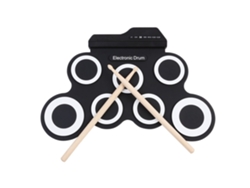 Batería electrónica digital USB Eifson con 7 pads y pedal angular tipo cuchilla (negro)