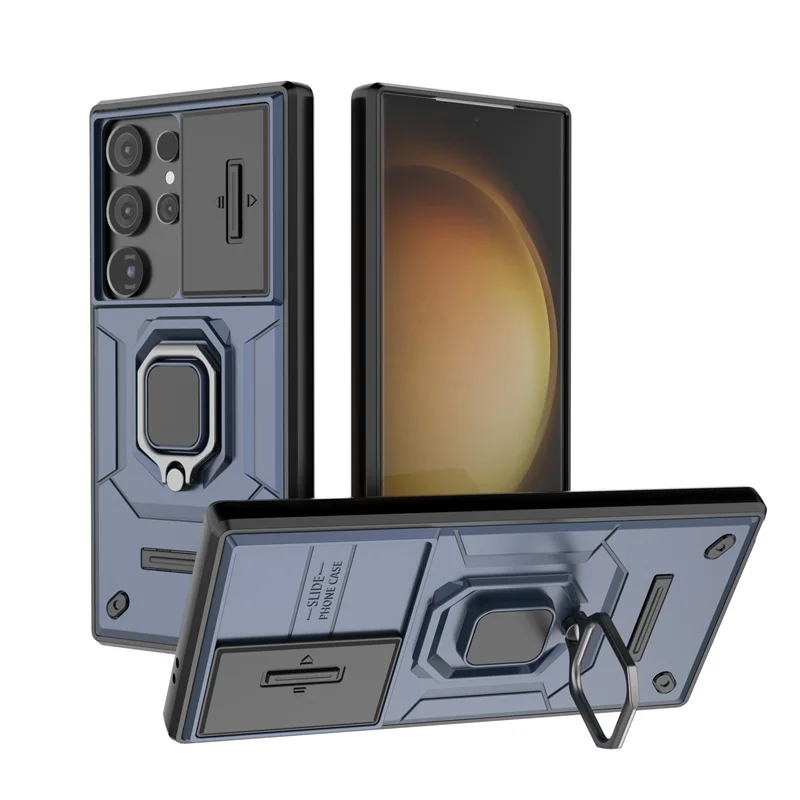 (azul, Galaxy S25) Funda Magnética Para Coche Con Protección Deslizante Mate Para La Cámara