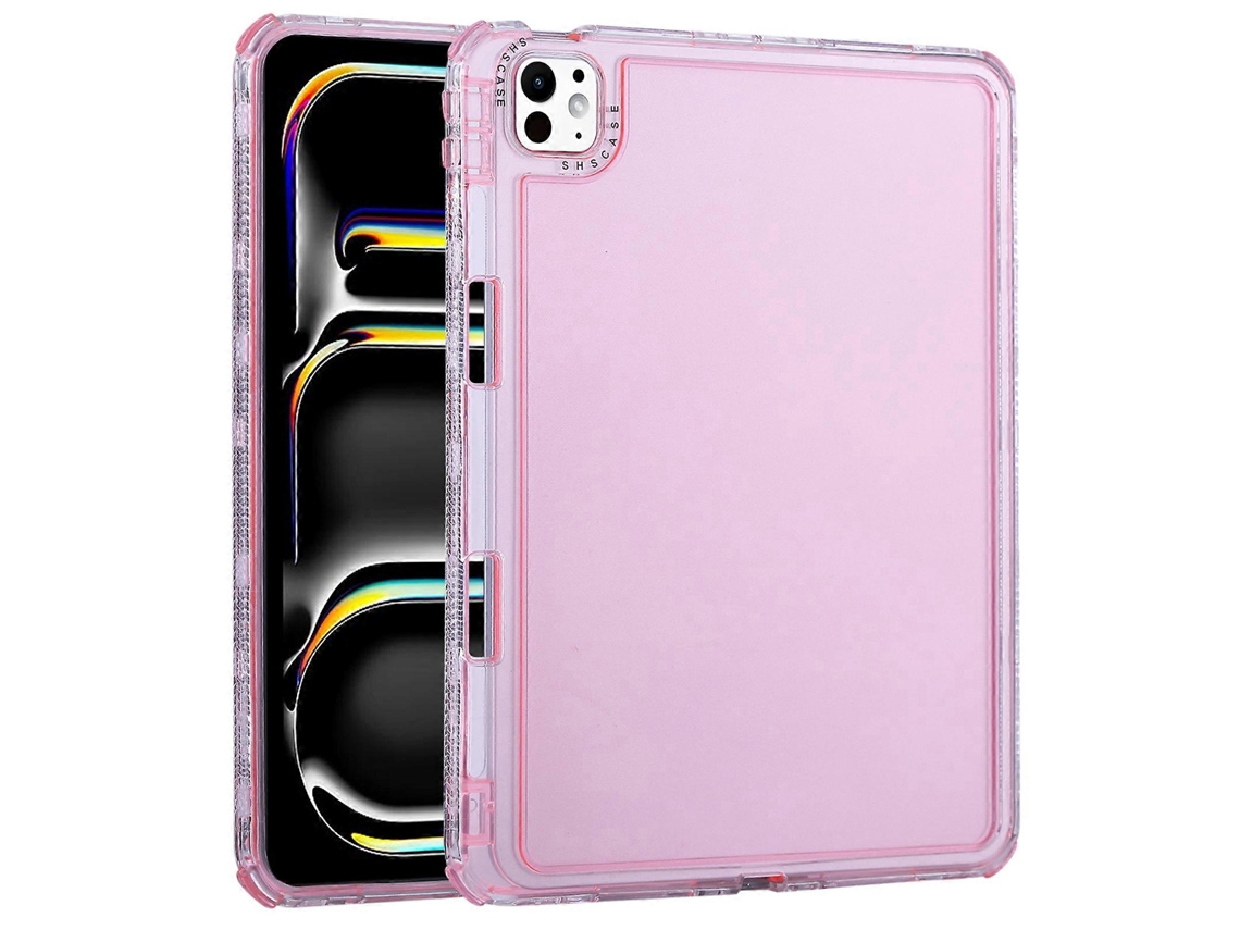 Transparent Cap 3 Em 1 Capa De Tpu à Proof de Choque para Ipad Pro 11 Rosa Chennnls (2024)