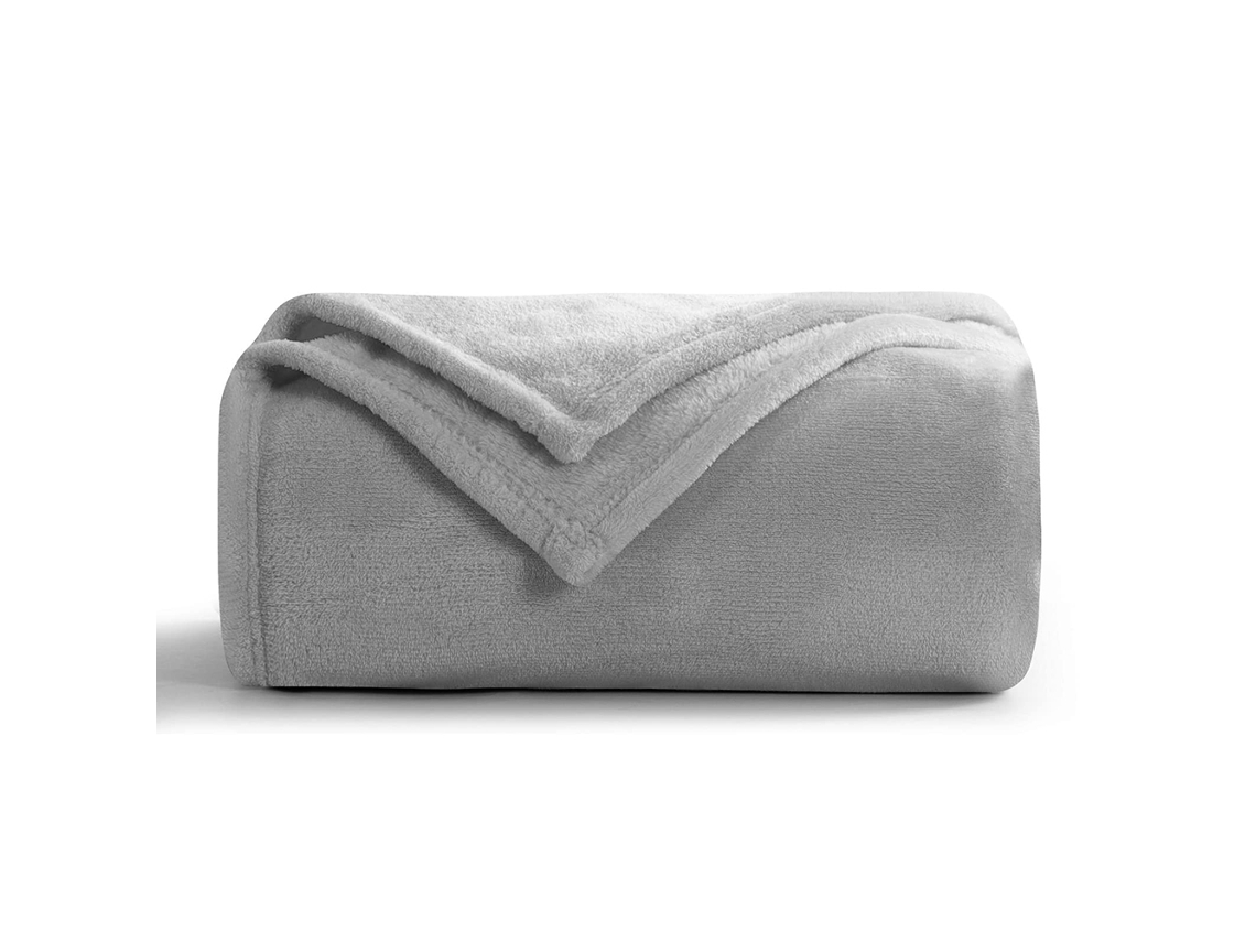 Manta Agradable Gris 100 X 150 Cm Manta De Felpa Para Sofá Sala De Estar Invierno