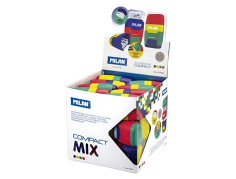 Cubo de Exibição 24 Compact Mix com Lápis Apontador Compact Mix Coloridomilan