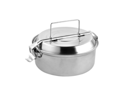 Fiambrera Metalica de Acero Inoxidable Con 2 Platos Ø 16 cm Lunch Box. Fiambrera Metalica. Porta Alimentos Metalico. ORYX