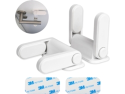 Cerradura de manija de puerta 2 unidades blanca para niños, bebés y animales, control de apertura de puertas y ventanas, cerradura de seguridad