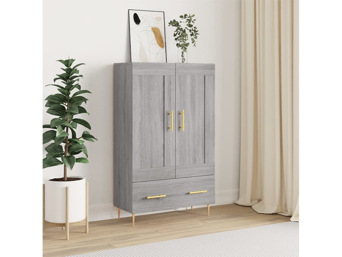 Lovely Home Armario Alto Derivados de Madera 69,5X31X115Cm Gris Sonoma