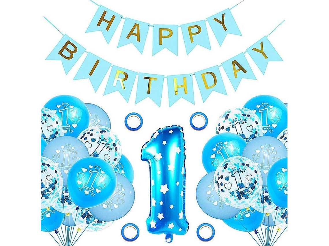 Decoraciones Para El Primer Cumpleaños De Niños, Globos De Feliz Primer Cumpleaños