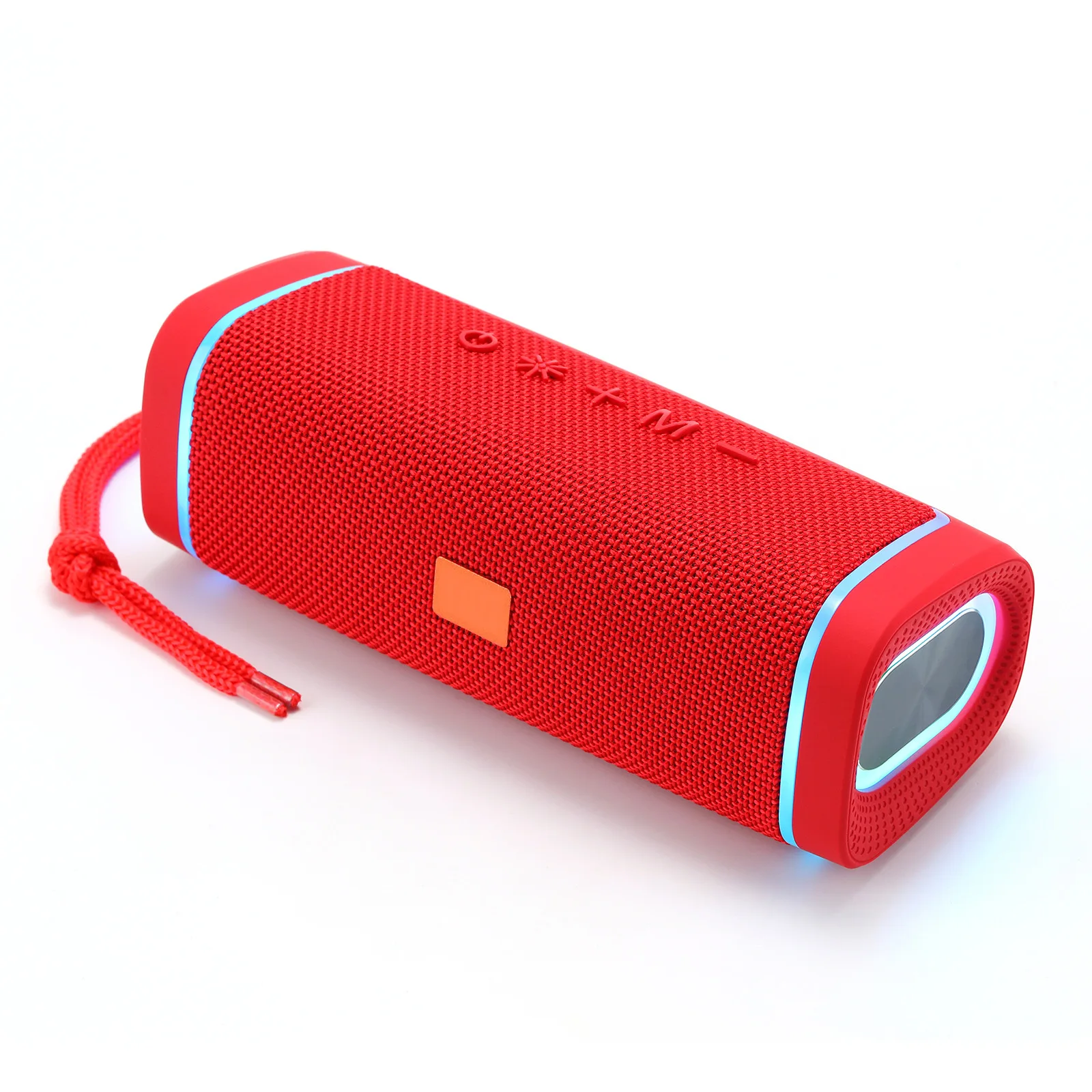 (rojo) Elegante Rejilla Para Altavoz, Tela Impermeable, Altavoz Bluetooth Resistente Con Luz Led