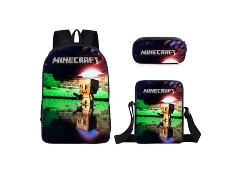 KOHREE Mochila escolar para estudiantes de Minecraft, juego de tres piezas