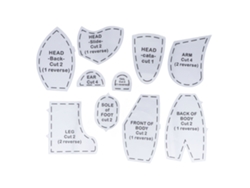 Conjunto De 10 Templates De Ursos Em Acrílico Para Costura Diy Patchwork Reutilizáveis 10inch