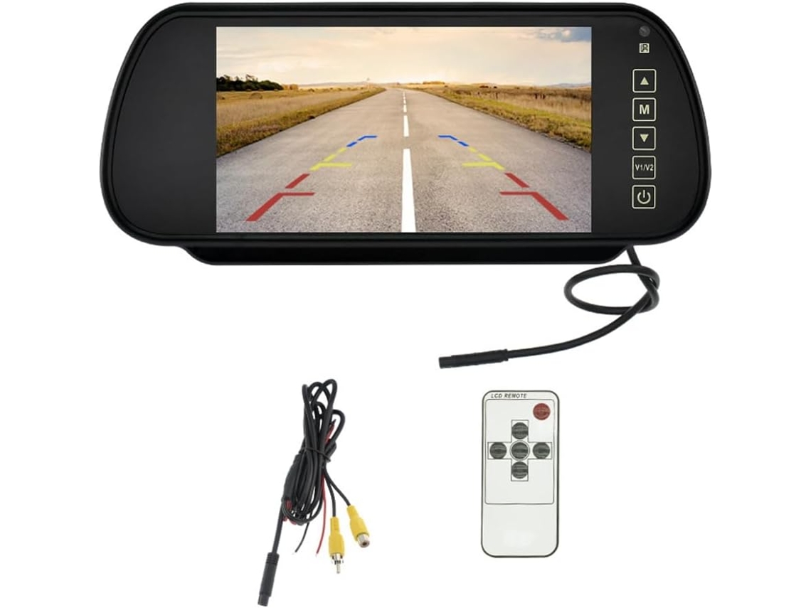 Monitor de espejo retrovisor para coche con pantalla LCD de 7 pulgadas y asistente de estacionamiento SFUSHOS