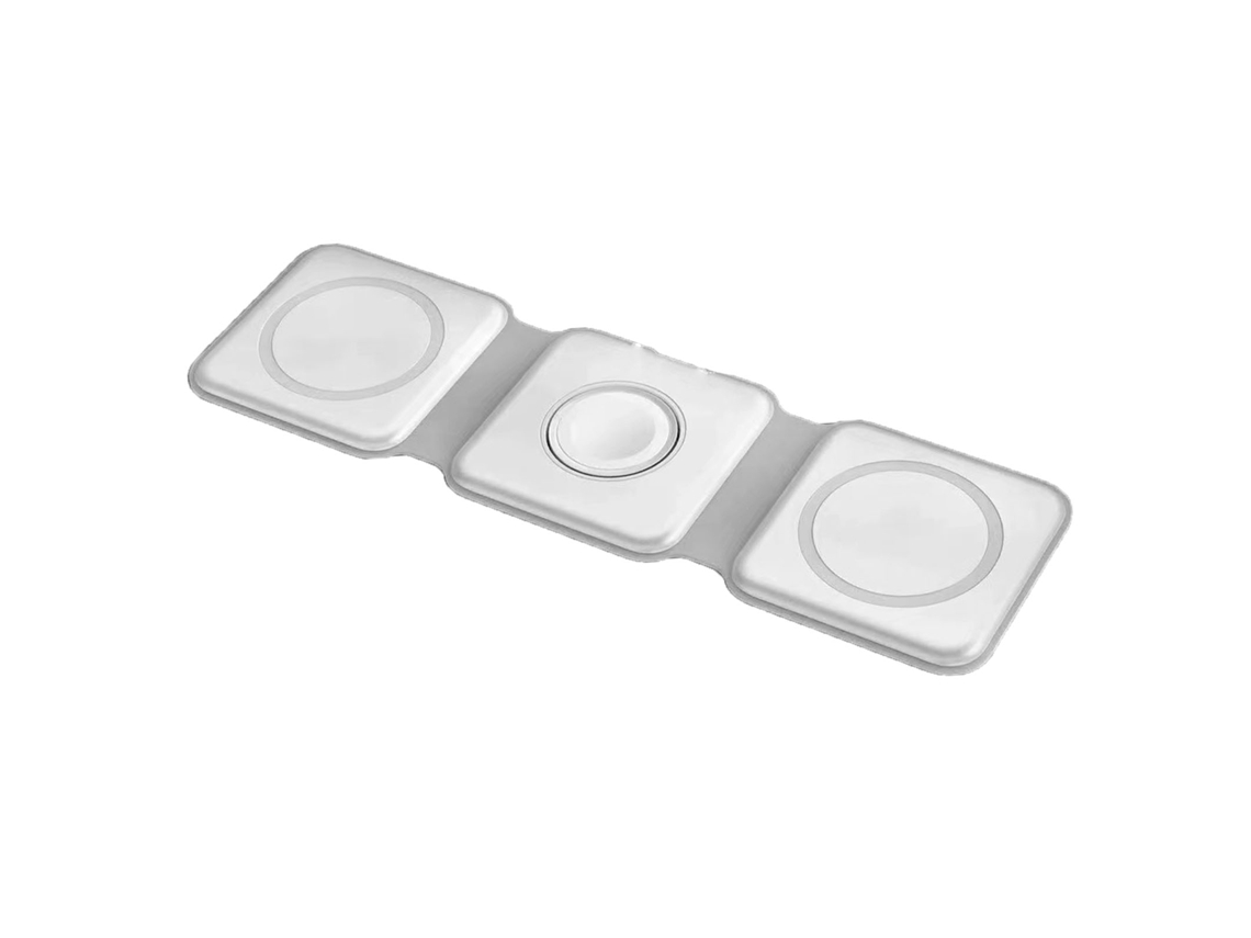 Base De Carga Inalámbrica Plegable 3 En 1 Con Cargador Magnético Para Apple Watch De 14 Pulgadas.