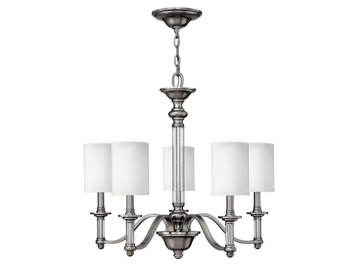 Candelier HINKLEY (HK-Sussex5) Sussex Steel, Linen, Clear Glass E14 5 Bulbos
