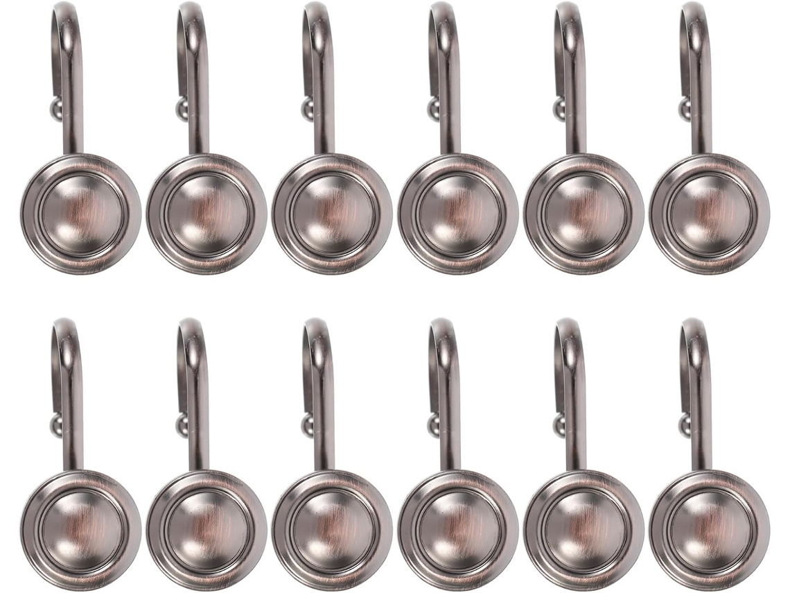 Juego De 12 Ganchos Para Cortinas Vintage De Aleación De Zinc, Fijaciones Redondas,