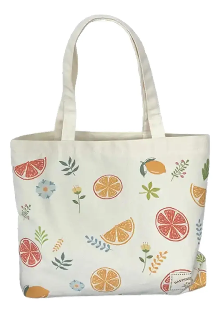 Bolsa grande reutilizable de lona para mujer con estampado de vayotoy