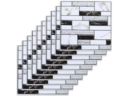 10 pegatinas de pared de PVC impermeables para baño y cocina, decoración removible para paredes de azulejos.