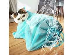 Bolsa para toalha de gato 2026 para banho, corte de unhas, limpeza de orelhas, tratamento, malha de poliéster anti-arranhões, laranja.