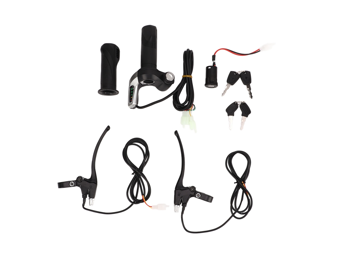 Vlrla-mango De Acelerador Para Bicicleta Eléctrica De Aluminio Abs Con 5 Luces Manija De Giro De Velocidad 48v Para Modificación