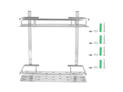 Estantería De Aluminio Para Baño, Anti-morado, Organizador De Ducha Y Cocina Con Estantes De Dos Niveles.