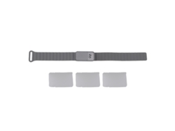 Pulsera Difusora De Aceites Esenciales De Aleación De Aluminio Color Plata Oscuro Con Cierre Magnético Y 3 Aspas Aromáticas.