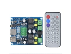 Placa Amplificador Digital Estéreo Receptor Infrarrojo Bluetooth 5.0 Tarjeta Memoria Usb Aux