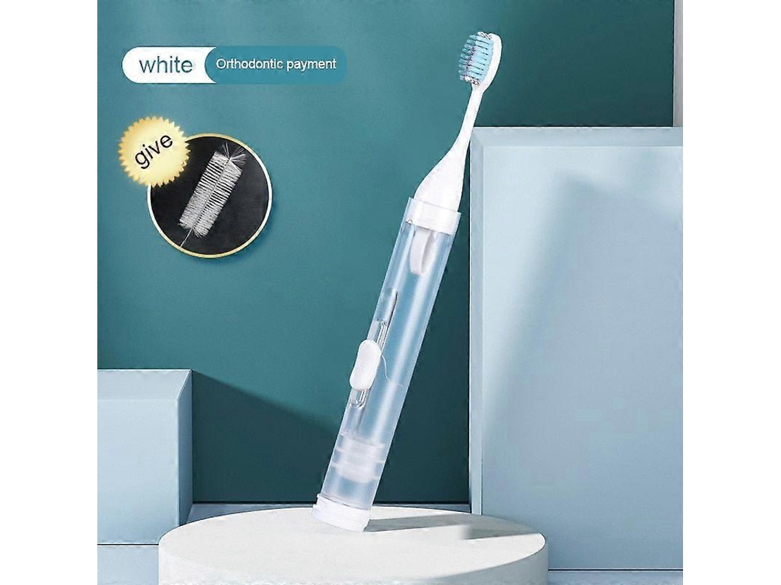 Cepillo De Dientes Portátil Con Compartimento Para Pasta De Dientes, Todo En Uno, Higiénico Y Plegable Para Viaje Rosewell