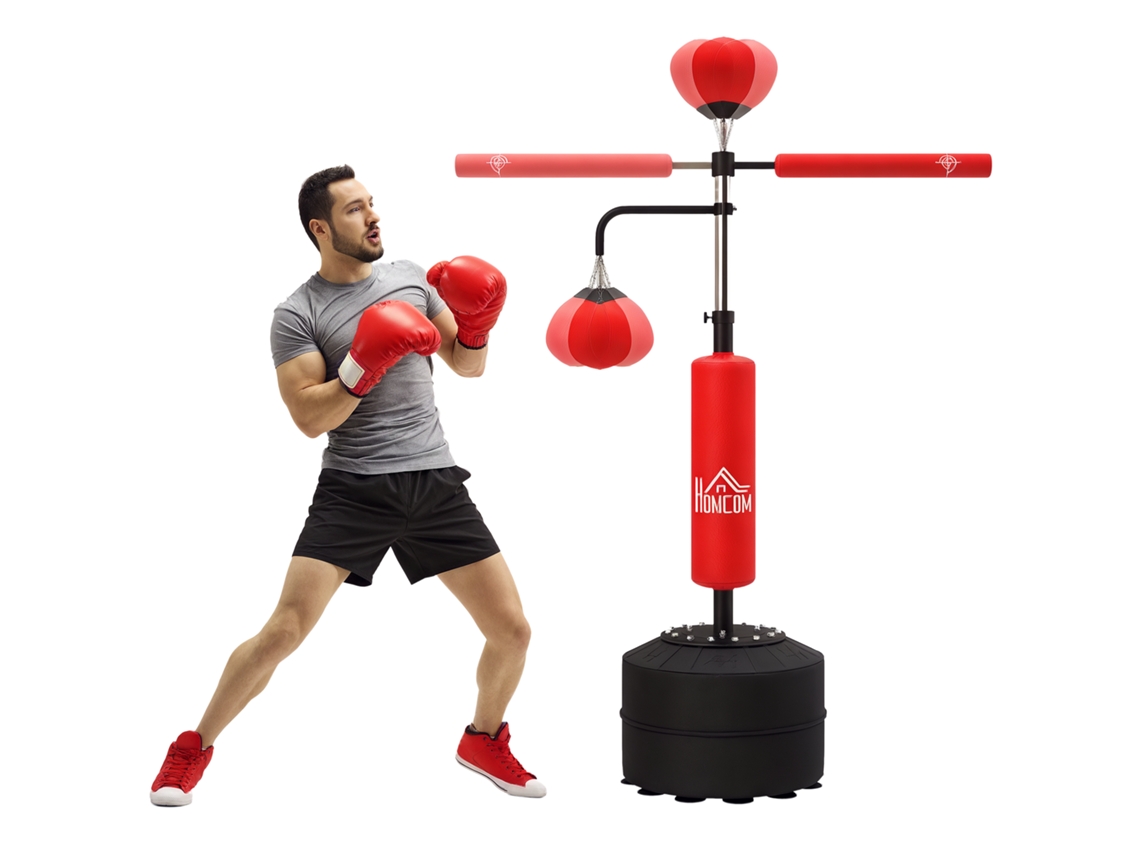 Saco De Boxeo Giratorio 360° Con 2 Pelotas Y Base Recargable, 88x50x160-230cm