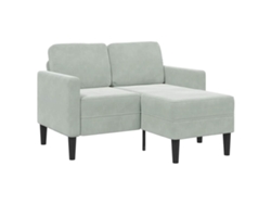Sofá De 2 Plazas | Sofá De Salón | Sofá De Descanso Con Chaise Longue En Forma L Gris Claro 125 Cm Wsd153628