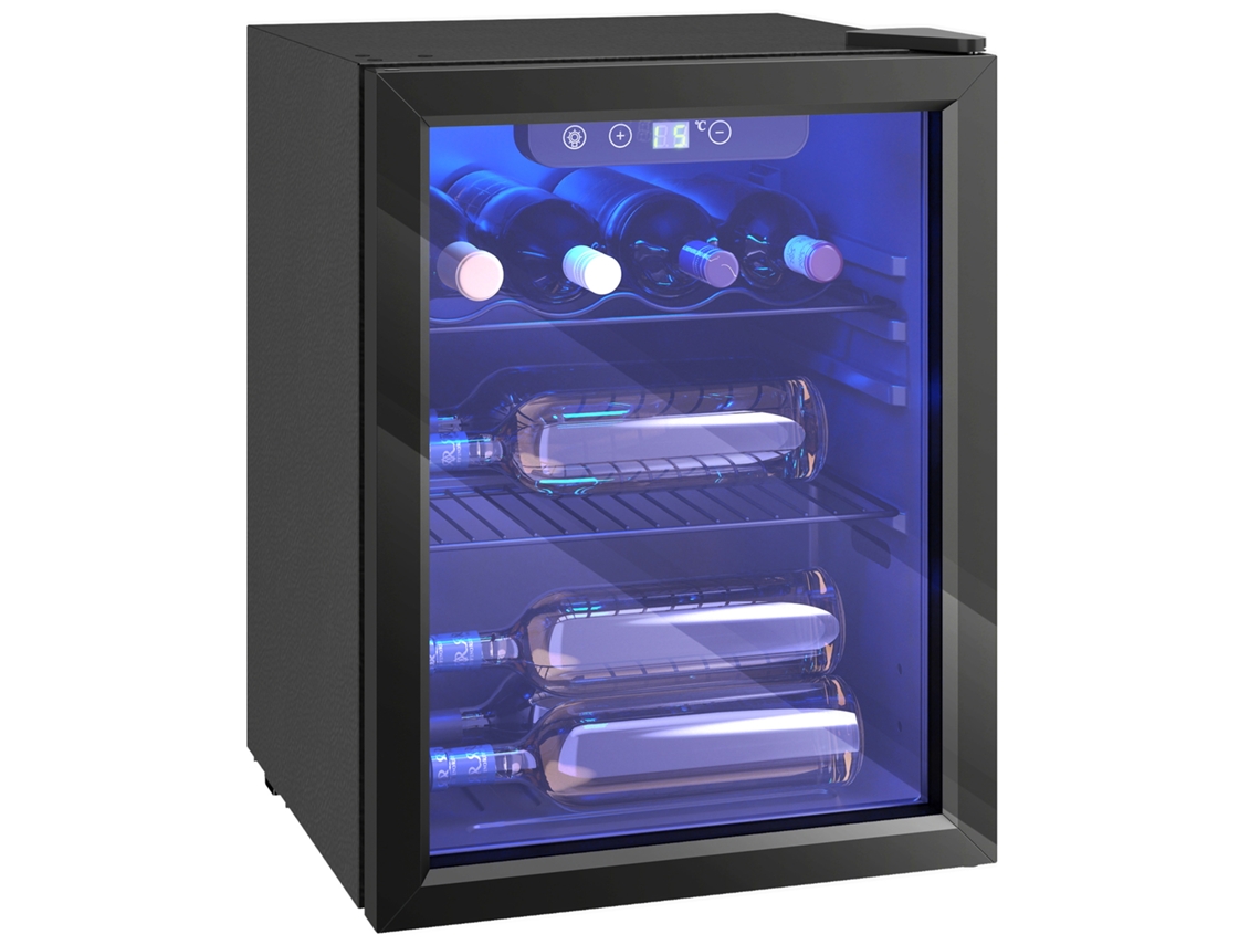 Vinoteca AQUAFORGE para 16 botellas, temperatura de 4 a 16 °C, puerta reversible, color negro.
