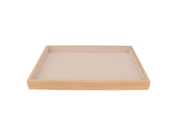 Bandeja de joyería de madera beige, elegante y clásica, resistente a los arañazos